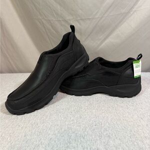 Lands' End Men's Black Leather Low-Top All-Weather Shoes – Size 10EE 👞🖤